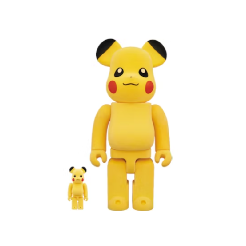 Bearbrick Pikachu Flocky Ver. 100% & 400% Set