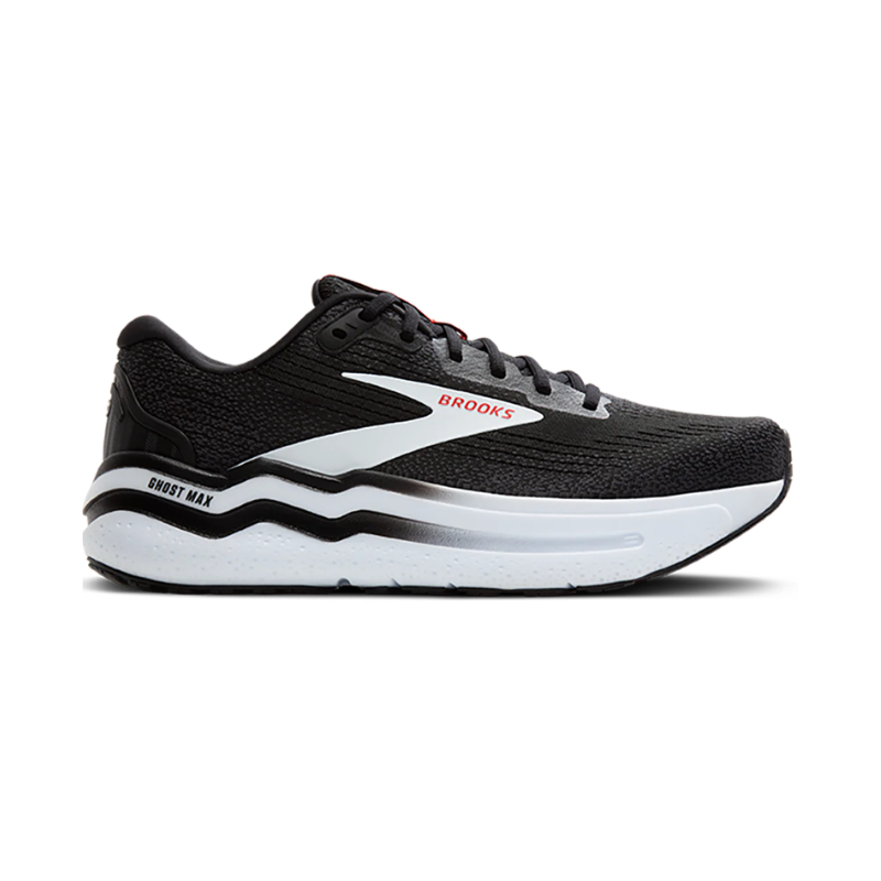 Brooks Ghost Max 2 Black White Fiery Red