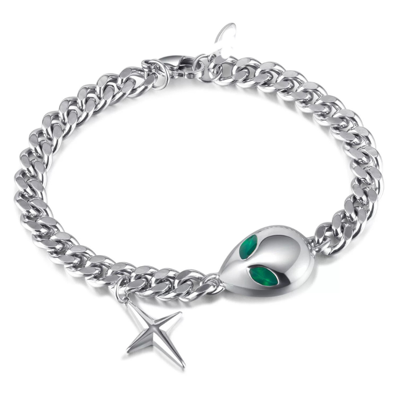 Alien Cross Charm Bracelet