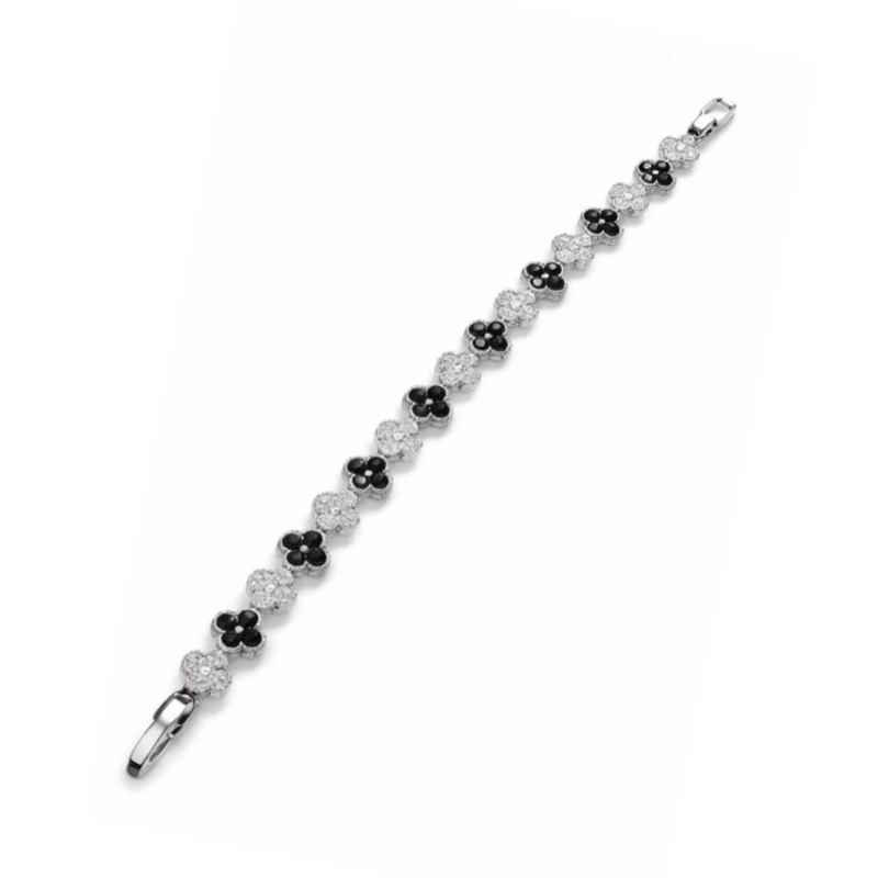 Black and White Clover Bracelet