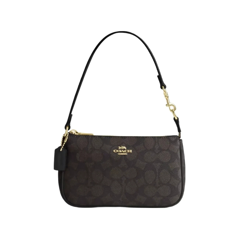Coach Nolita 19 In Signature Canvas in Gold Walnut Black