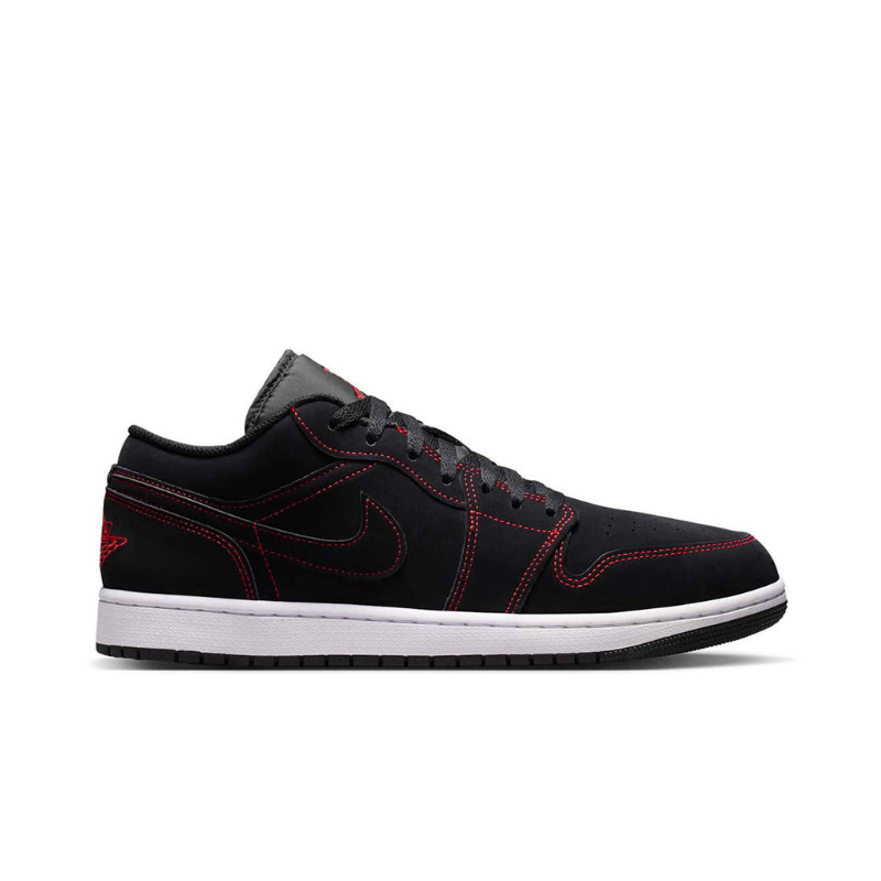 JORDAN 1 LOW BLACK UNIVERSITY RED WHITE