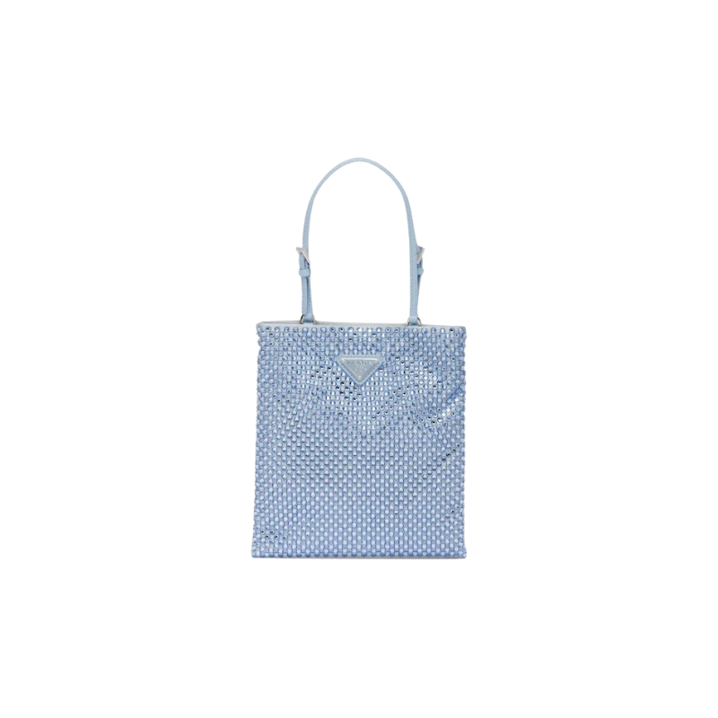 Prada Embellished Satin Handbag Celeste