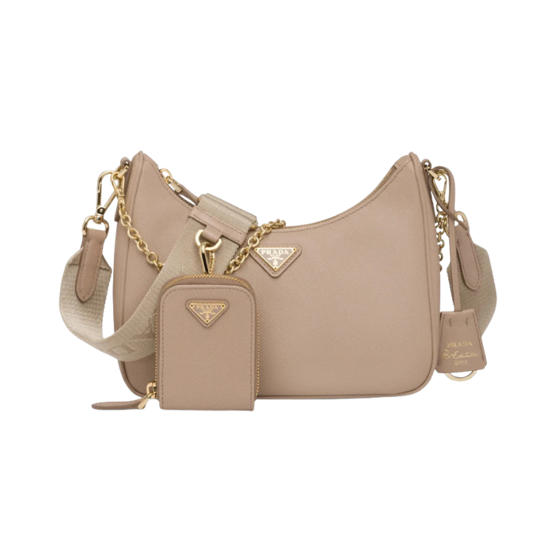 Prada   Re-Edition 2005 Saffiano Leather Bag Cameo Beige