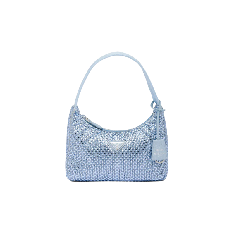 Prada Satin Crystal Mini-Bag Celeste