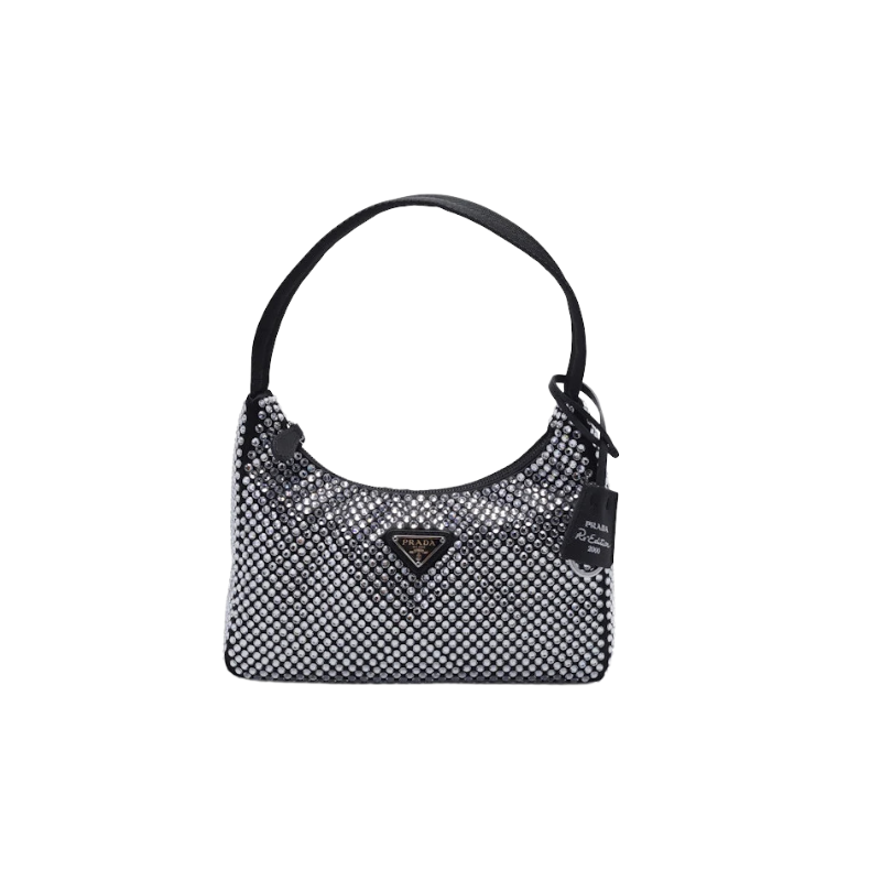 Prada Re-Edition 2000 Crystal Mini Bag Black