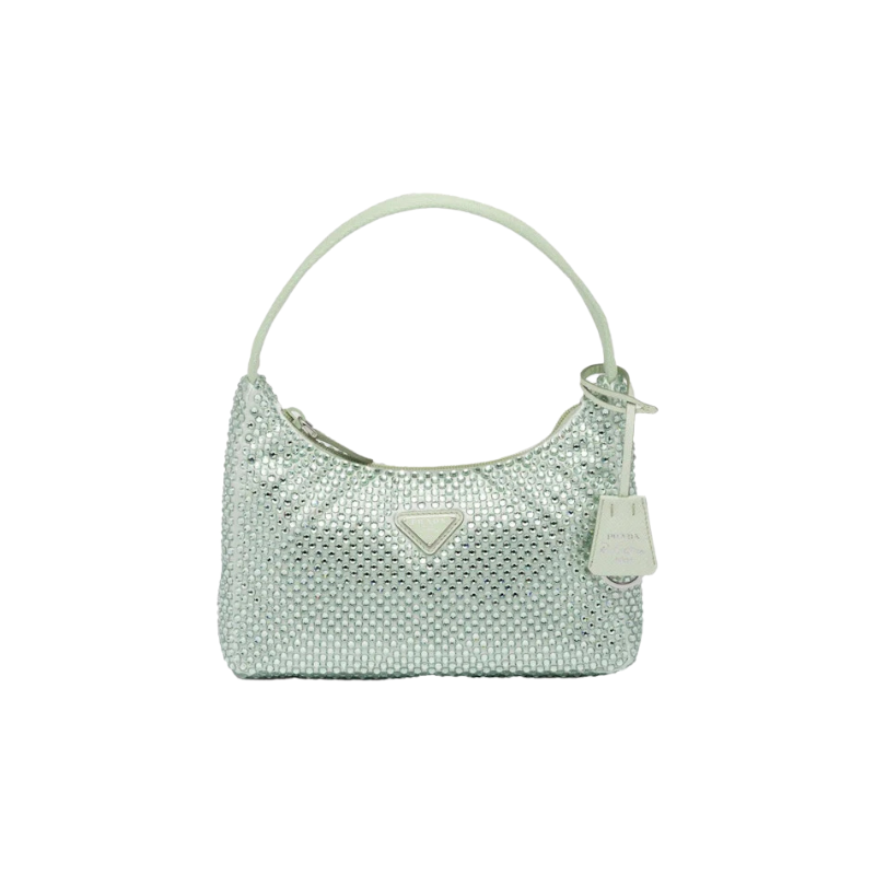 Prada Satin Crystal Mini-Bag Aqua