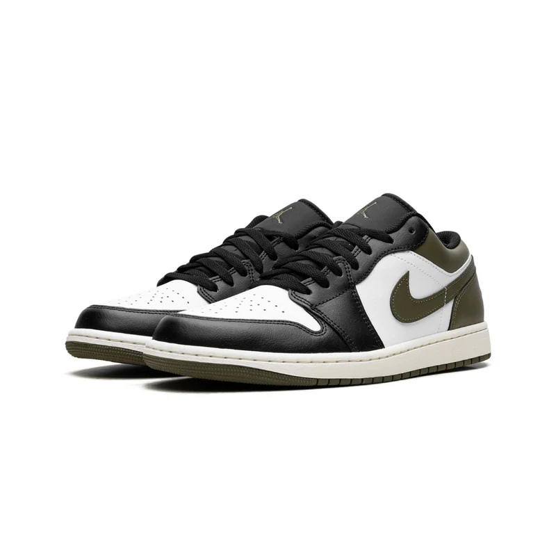 Air Jordan 1 Low Black  Toe Medium Olive