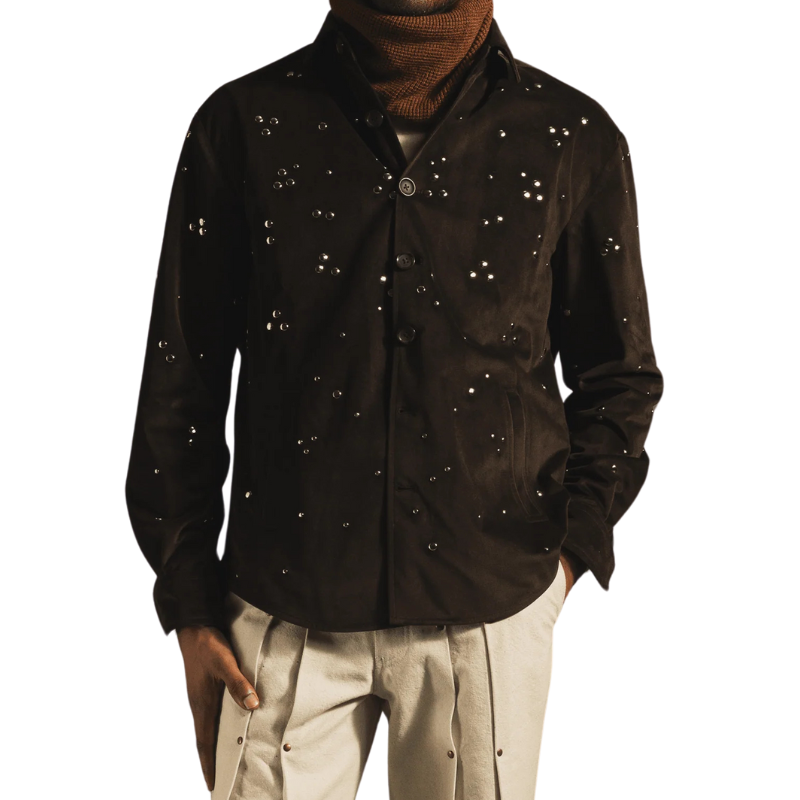 Sugga Rivet Rain Brown Overshirt