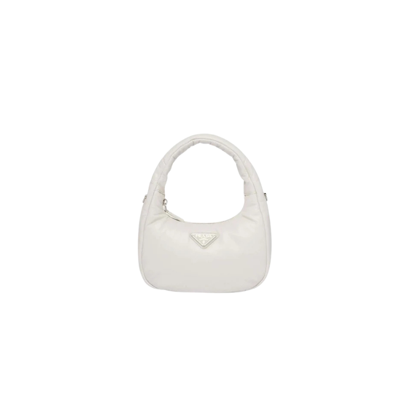 Prada Soft Padded Nappa-Leather Mini Bag White