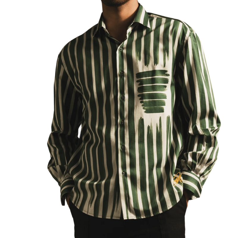 Sugga Fake Stripe Green Shirt