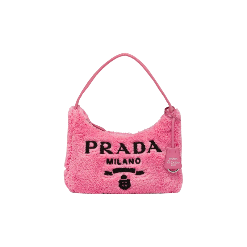 Prada Re-Edition 2000 Terry Mini Bag Petal Pink/Black
