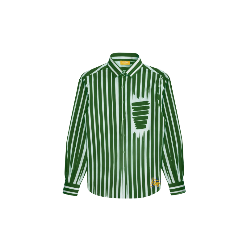 Sugga Fake Stripe Green Shirt