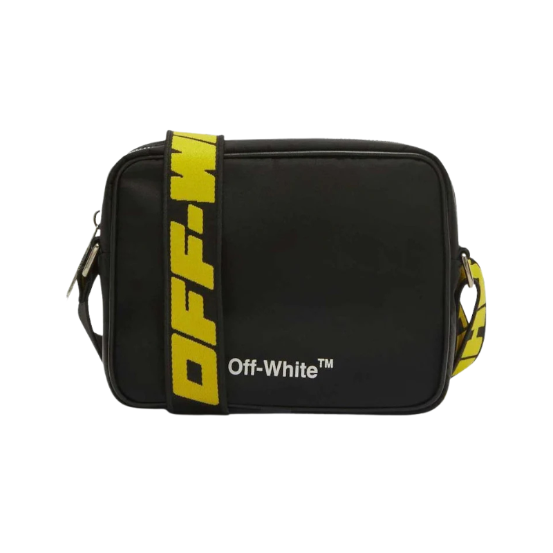 Off-White Logo-Print Shoulder Bag Black/Yellow