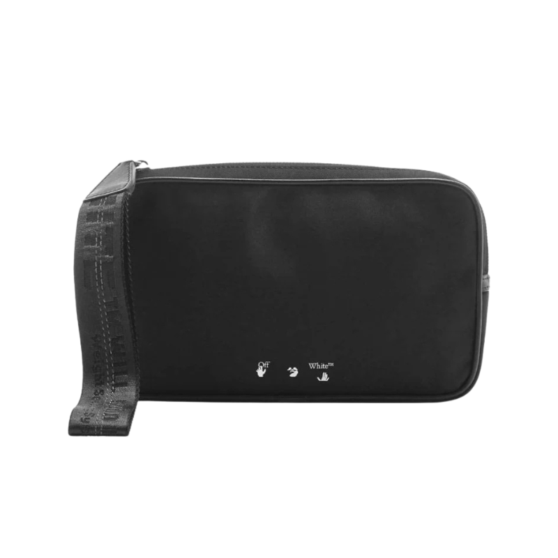 Off-White Logo Nylon Pouch Bag Black