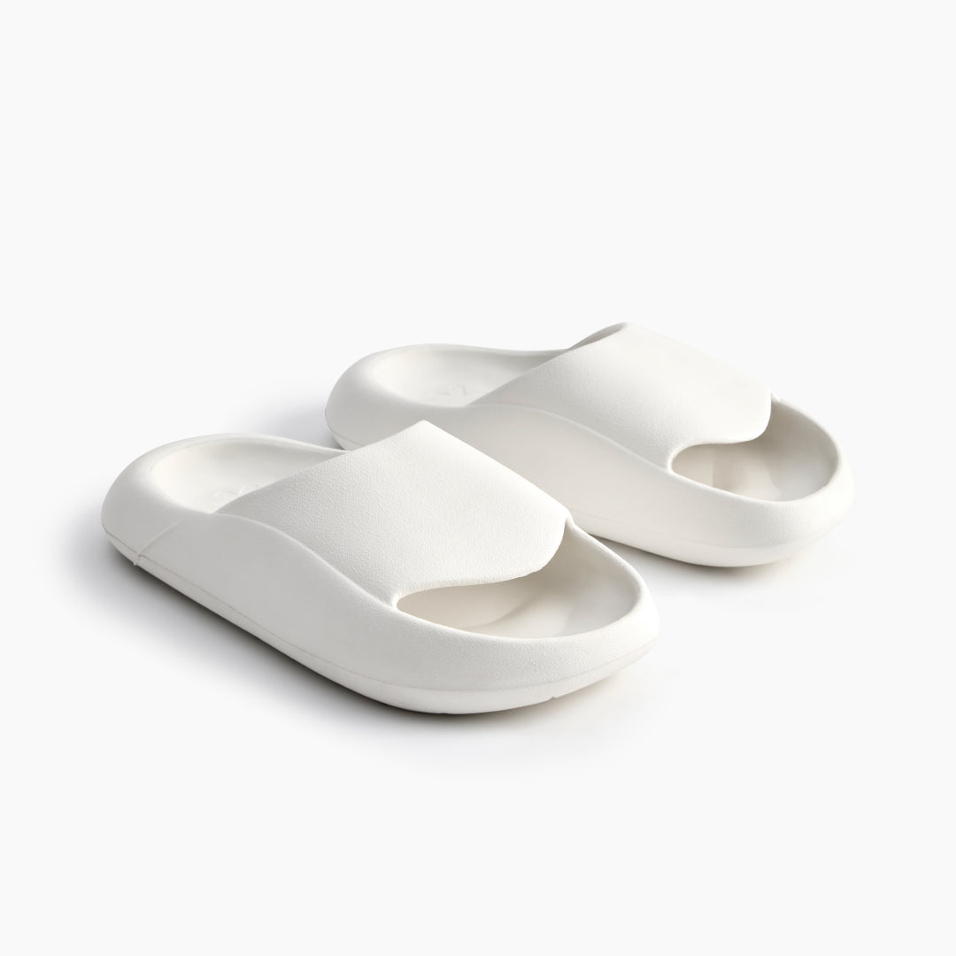 White Ludic Sliders offer cloud-like comfort and support
