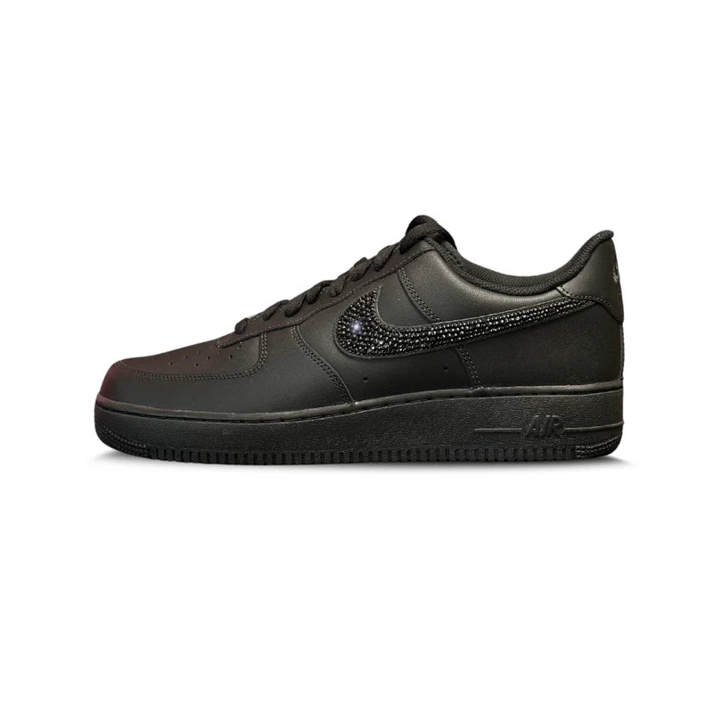 Nike Air Force 1 Low BLACK CRYSTAL SWOOSH