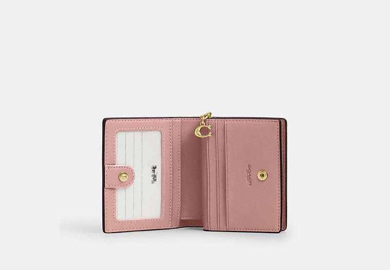 Snap Wallet In Signature Chenille - Gold/Carnation