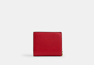 Snap Wallet In Signature Chenille - Gold/Bright Cardinal