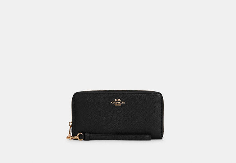 Long Zip Around Wallet - Gold/Black
