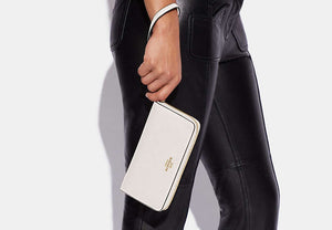 Long Zip Around Wallet - Gold/Chalk