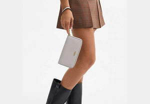 Long Zip Around Wallet - Gold/Dove Grey