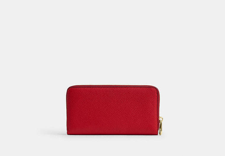 Long Zip Around Wallet - Gold/Bright Cardinal
