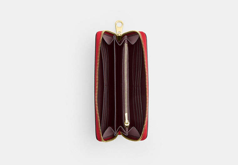 Long Zip Around Wallet - Gold/Bright Cardinal