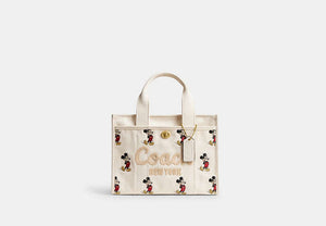 Disney X Coach Cargo Tote Bag 26 With Mickey Mouse In Regenerative Cotton Canvas - Brass/Ivory Multi