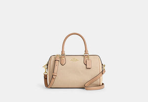 Rowan Satchel Bag In Colorblock - Gold/Dark Natural Multi