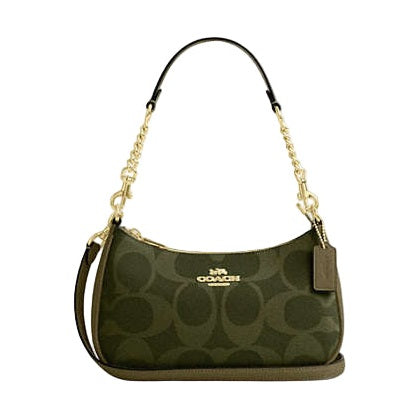 Coach Teri Shoulder Bag In Signature Canvas Signature Canvas-Gold-Olive