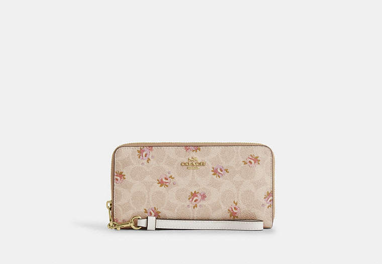Long Zip Around Wallet - Gold/Sand Multi