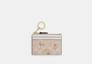 Mini Skinny ID Case In Signature Chenille - Gold/Sand Multi