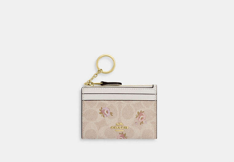 Mini Skinny ID Case In Signature Chenille - Gold/Sand Multi