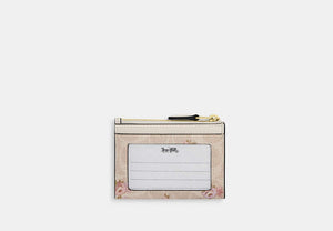 Mini Skinny ID Case In Signature Chenille - Gold/Sand Multi