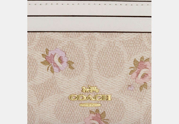 Mini Skinny ID Case In Signature Chenille - Gold/Sand Multi