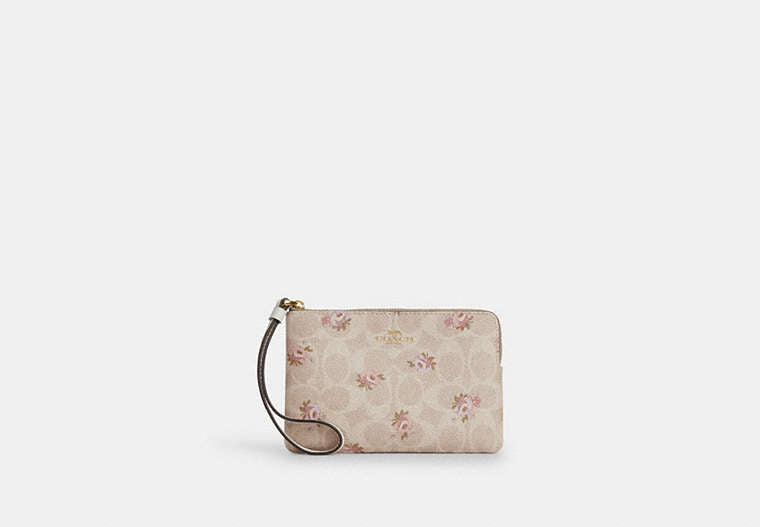 Corner Zip Wristlet - Gold/Sand Multi