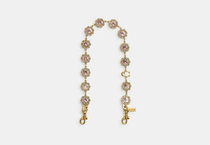 Short Jewelry Chain Strap - Brass/Pink Multi