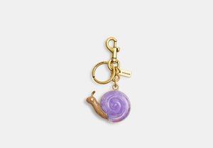 Snail Bag Charm - Brass/Purple Multi