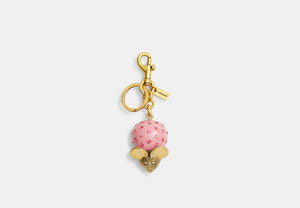 Mouse Bag Charm - Brass/Pink Multi