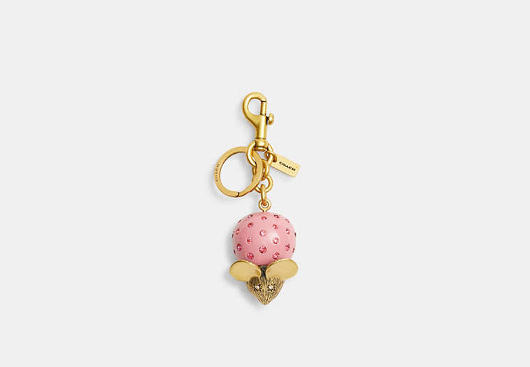 Mouse Bag Charm - Brass/Pink Multi