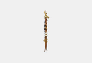 Heritage Bead Bag Charm - Brass/Honey Brown Multi