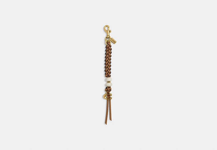 Heritage Bead Bag Charm - Brass/Honey Brown Multi