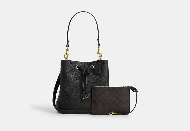 Rowan Bucket Bag - Gold/Black