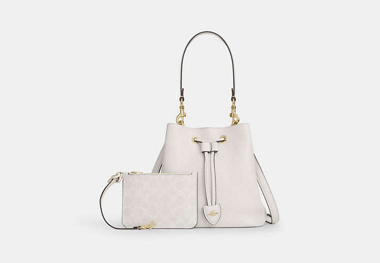 Rowan Bucket Bag - Gold/Chalk