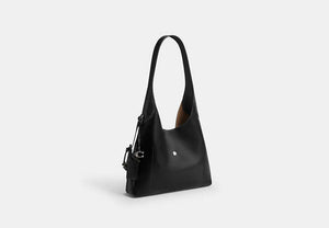 Brooklyn Shoulder Bag 28 In Loved Leather - Silver/Black Brown