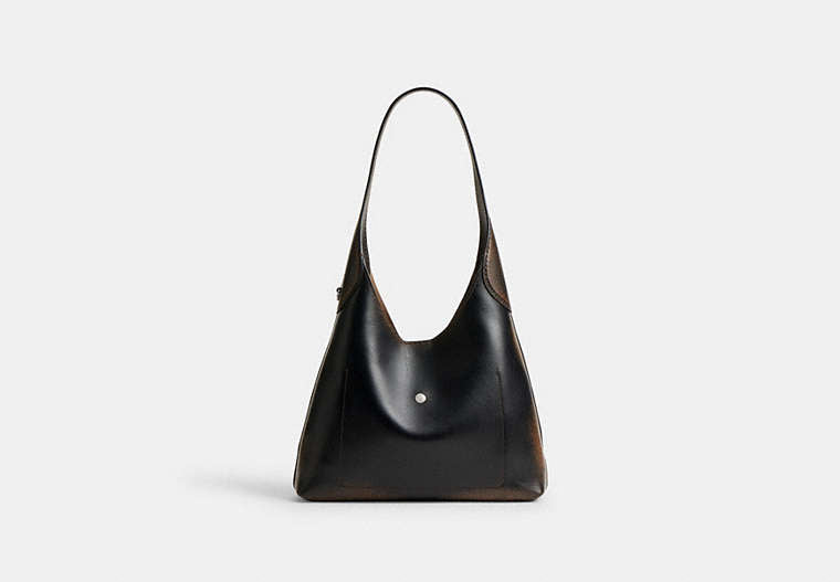 Brooklyn Shoulder Bag 28 In Loved Leather - Silver/Black Brown