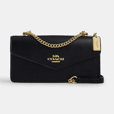 Coach Klare Envelope Crossbody Bag Calf Leather-Gold-Black