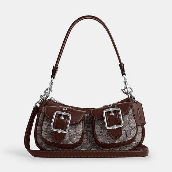 Coach Ashton Bag In Signature Jacquard Signature Jacquard-Silver-Oak-Maple