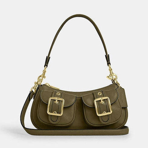 Coach Ashton Bag Glazed Leather-Gold-Olive